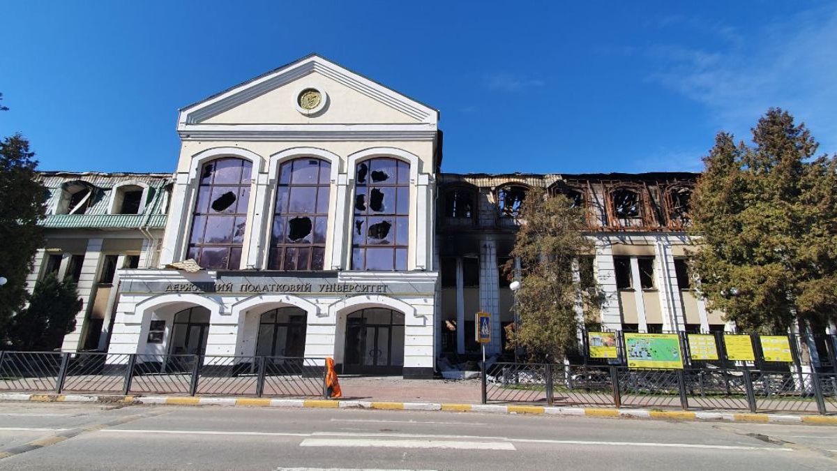 Во время оккупации в Ирпене пострадал Государственный налоговый университет